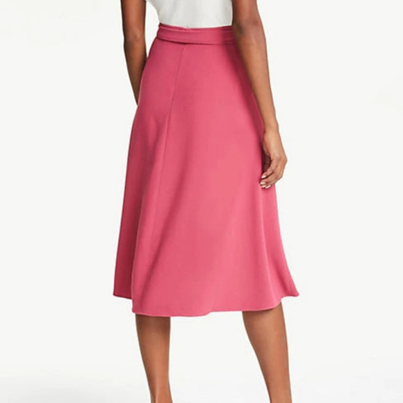 Ann Taylor Tie Waist Wrap Skirt - Wild Strawberry - Picture 3 of 8